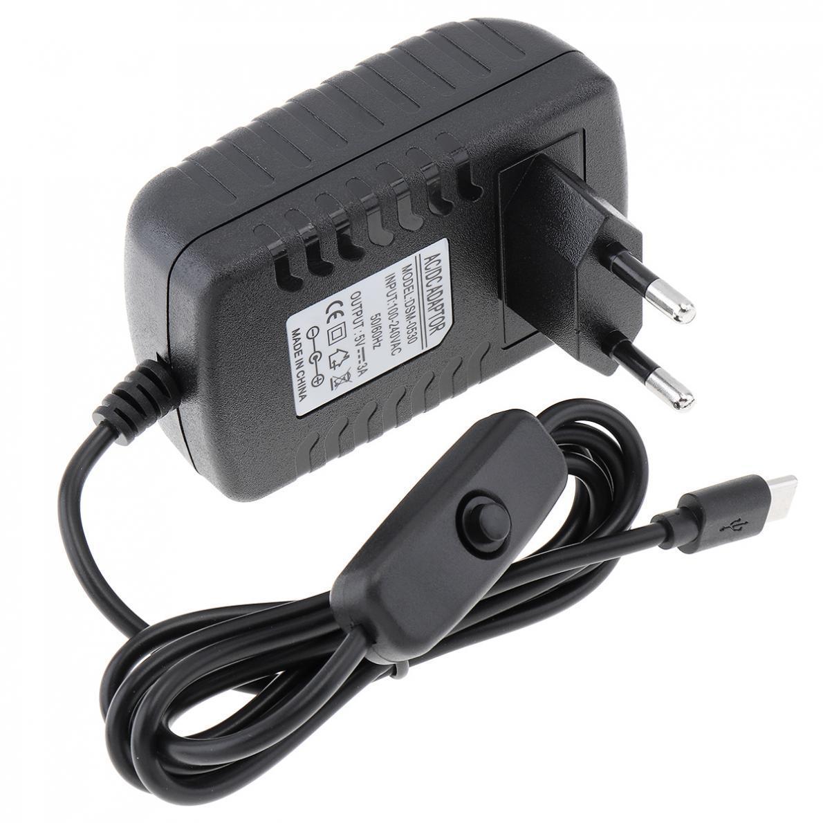 Bộ điều hợp năng lượng 5V3A với công tắc cho bộ chuyển đổi sạc công suất USB của Raspberry Pi 4 Type-C cho Raspberry Pi 4