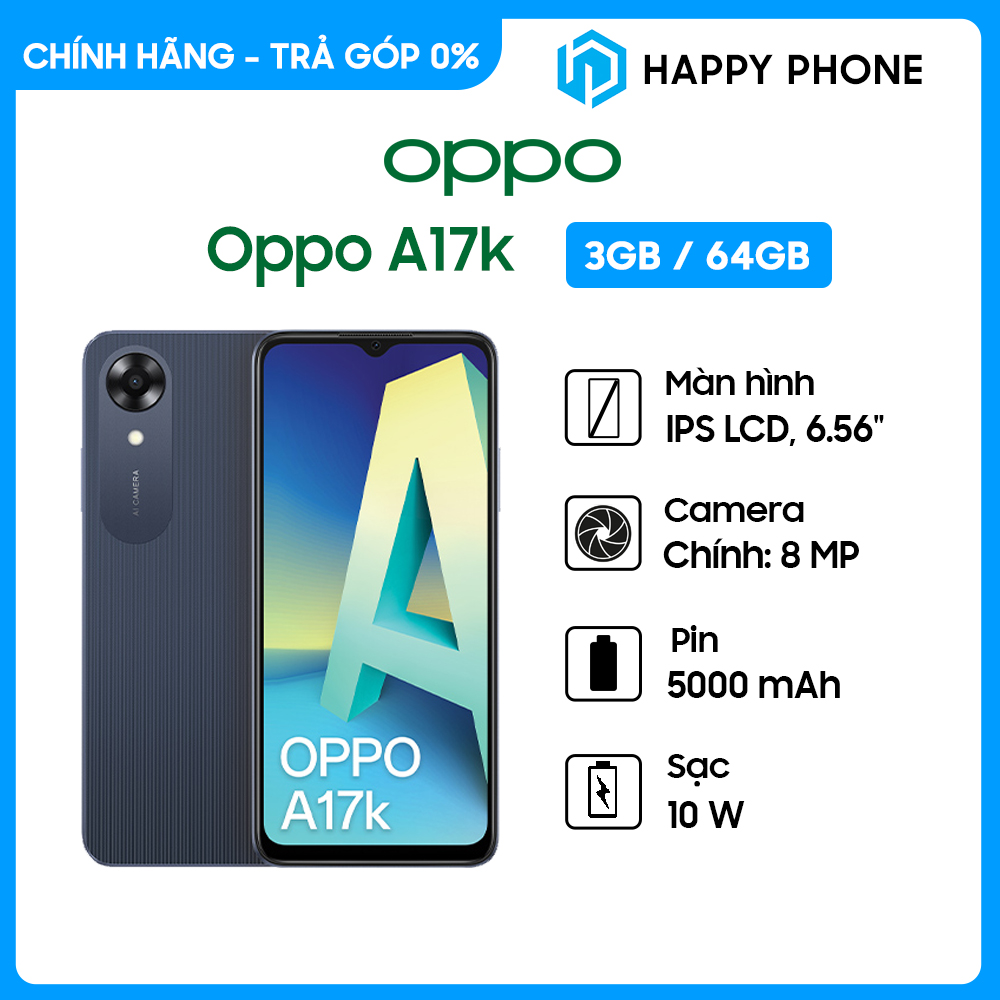 Hình ảnh Điện Thoại OPPO A17K (3GB/64GB) - Hàng Chính Hãng