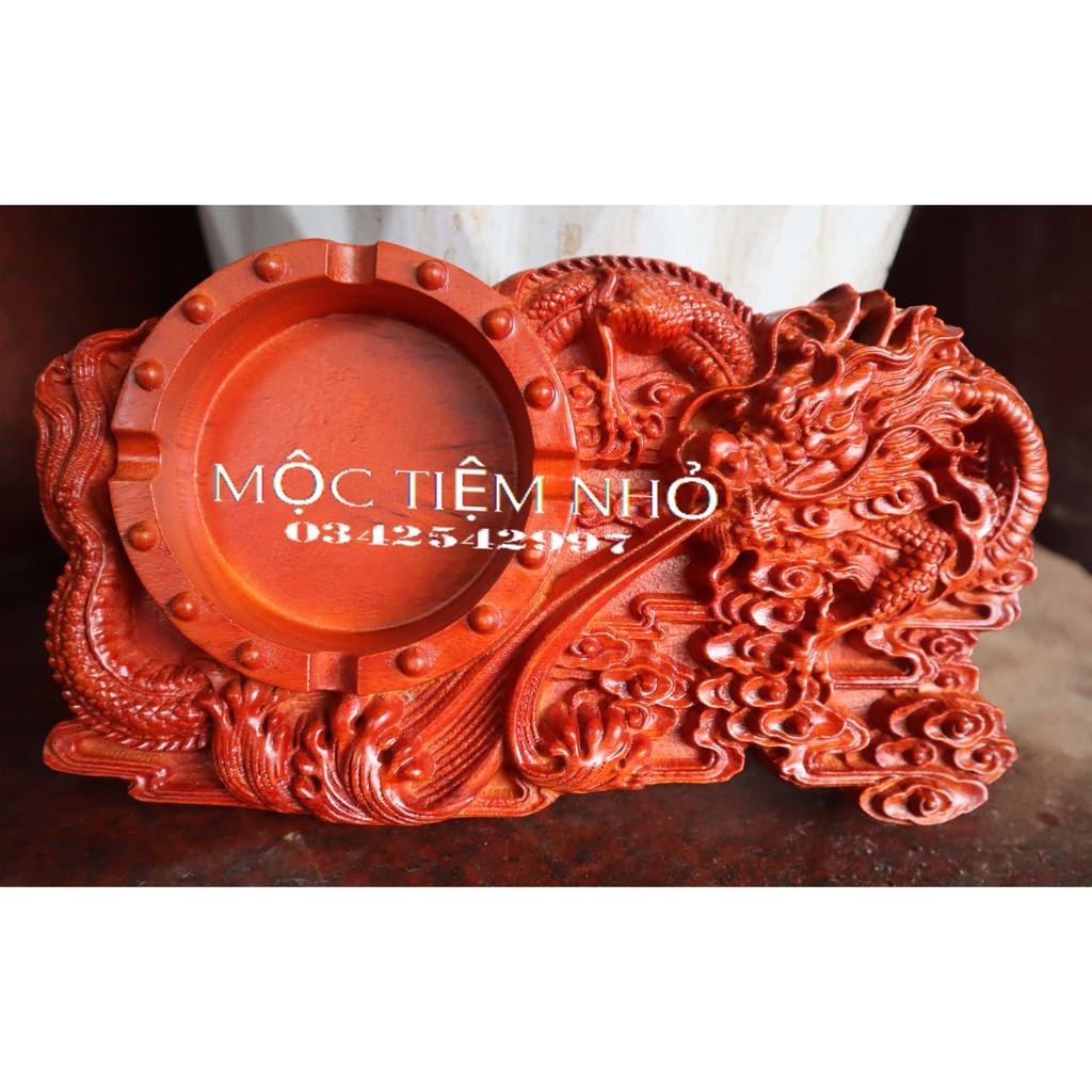 Combo 5 món Khay trà,Gạt tàn rồng,Hộp chè chữ phúc,Ống tăm bầu,Hộp giấy ăn long phụng gỗ hương giá rẻ