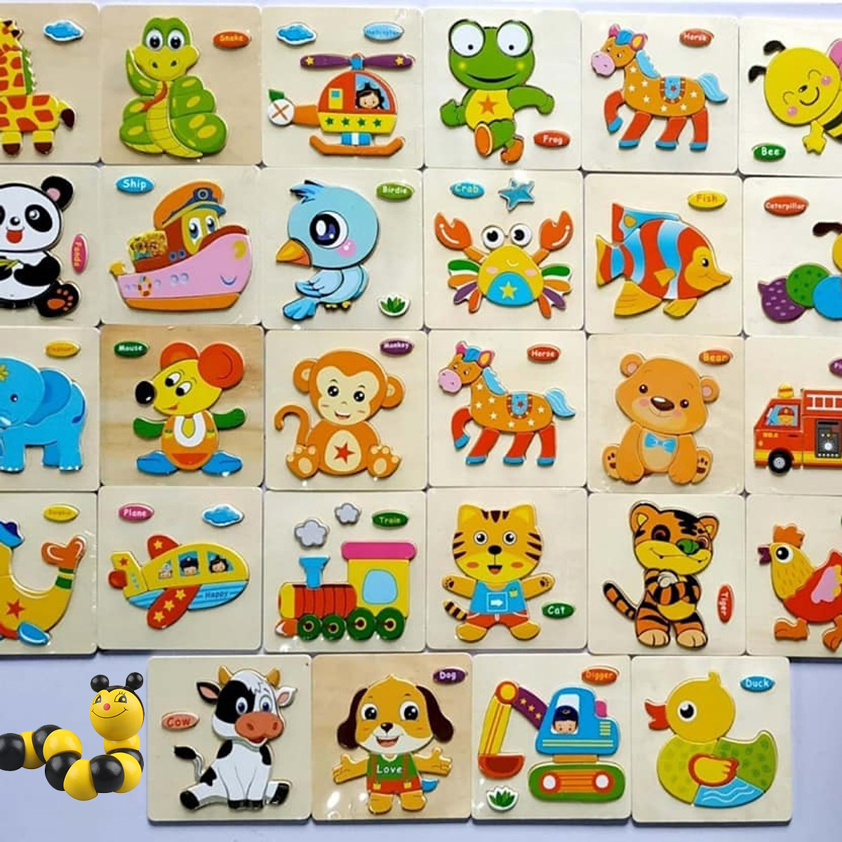 Combo 10 tranh ghép hình nổi cho bé - Và kèn gỗ siêu xinh