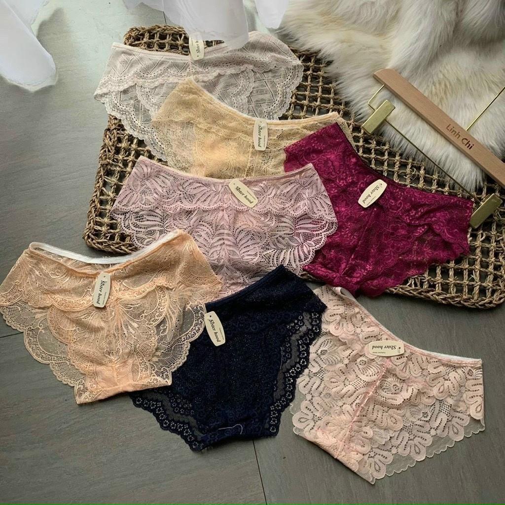 Quần Lót Nữ Ren Sexy thiết kế họa tiết ren xuyên thấu siêu gợi cảm quyến rũ mã QL02