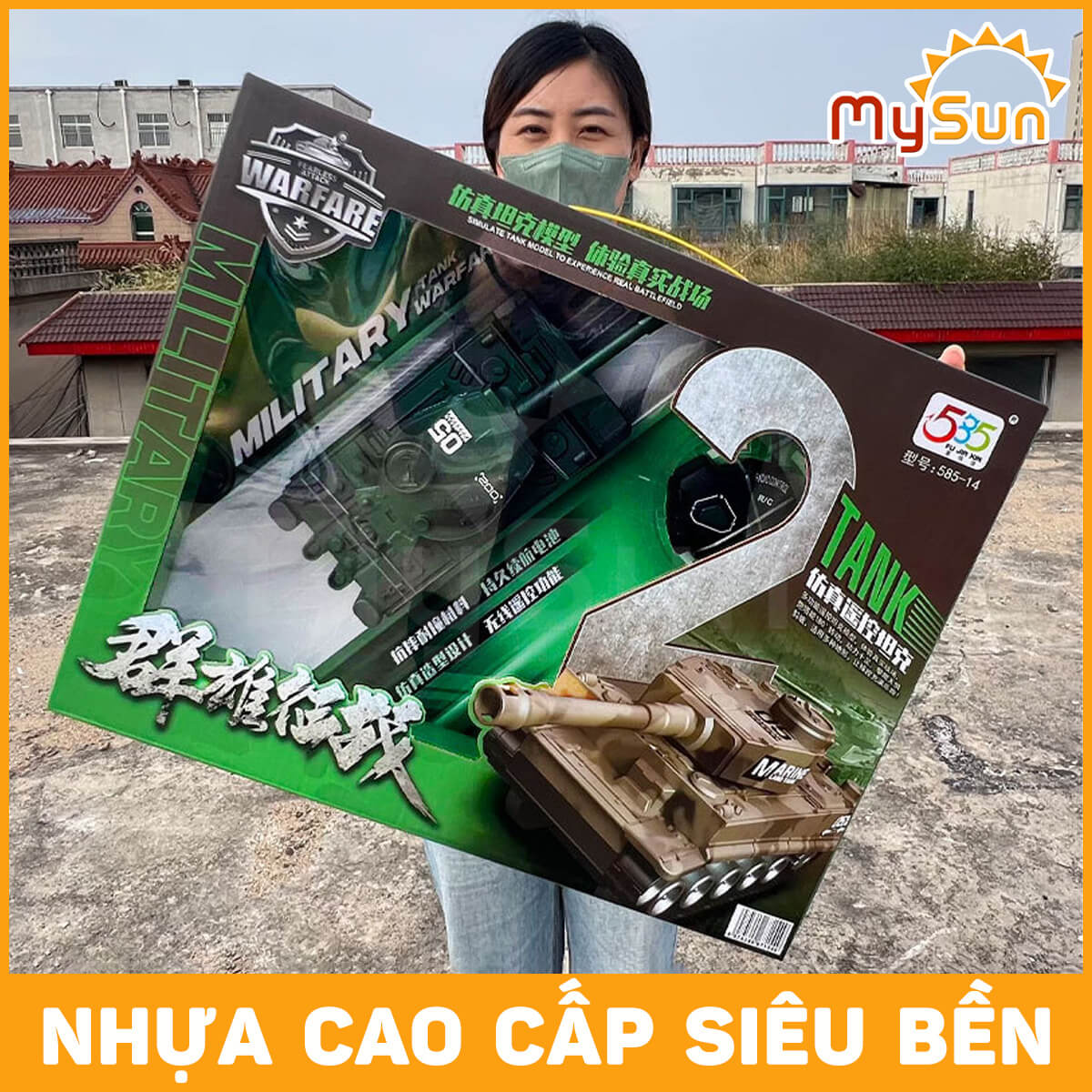 Mô hình xe tăng điều khiển từ xa đồ chơi xe tank cho bé trai MySun