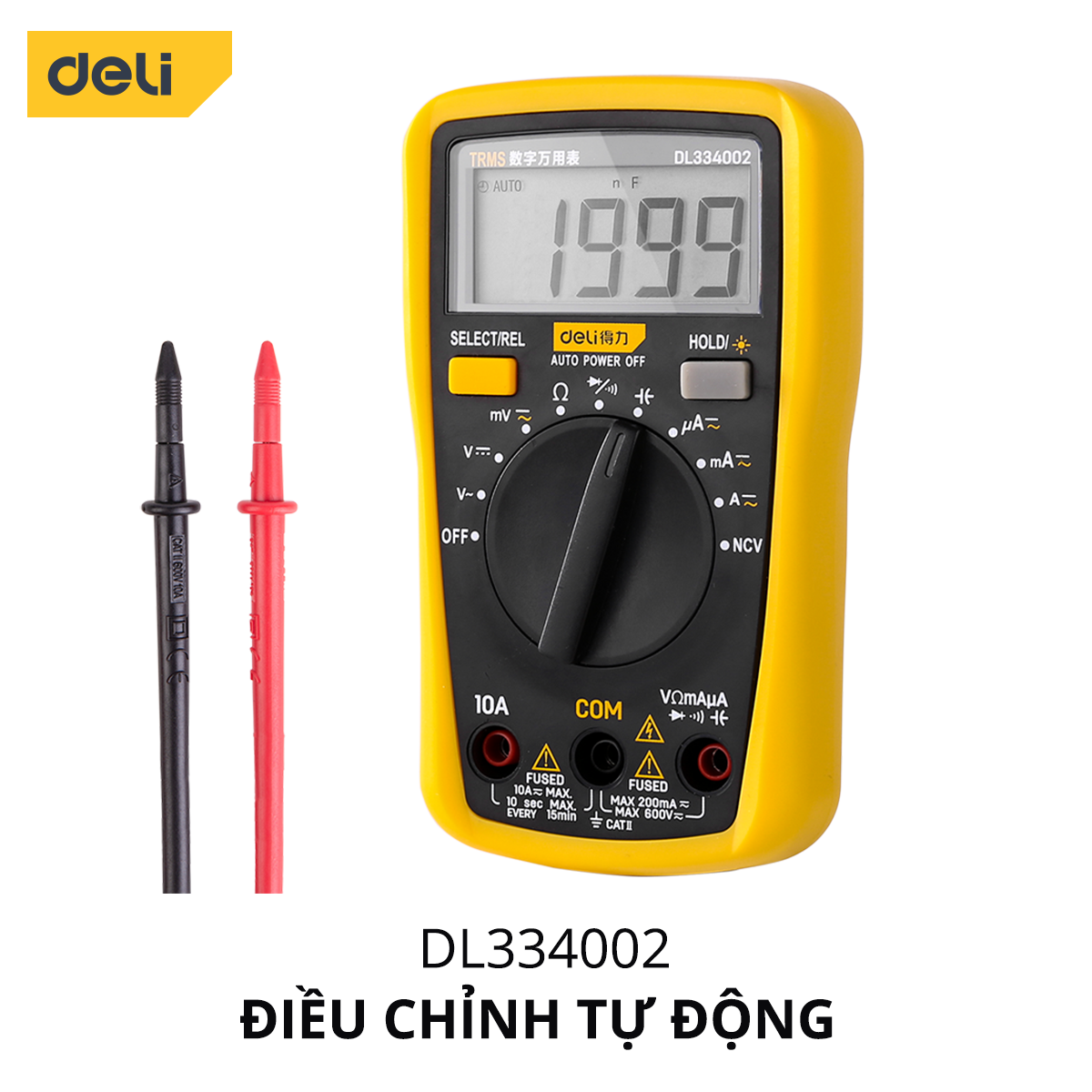 Đồng Hồ Đo Điện Tử Vạn Năng Deli Chính Hãng - Đo Lường Chính Xác, Dễ Dàng Sử Dụng, Màn Hình Hiển Thị Rõ Ràng - DL334001