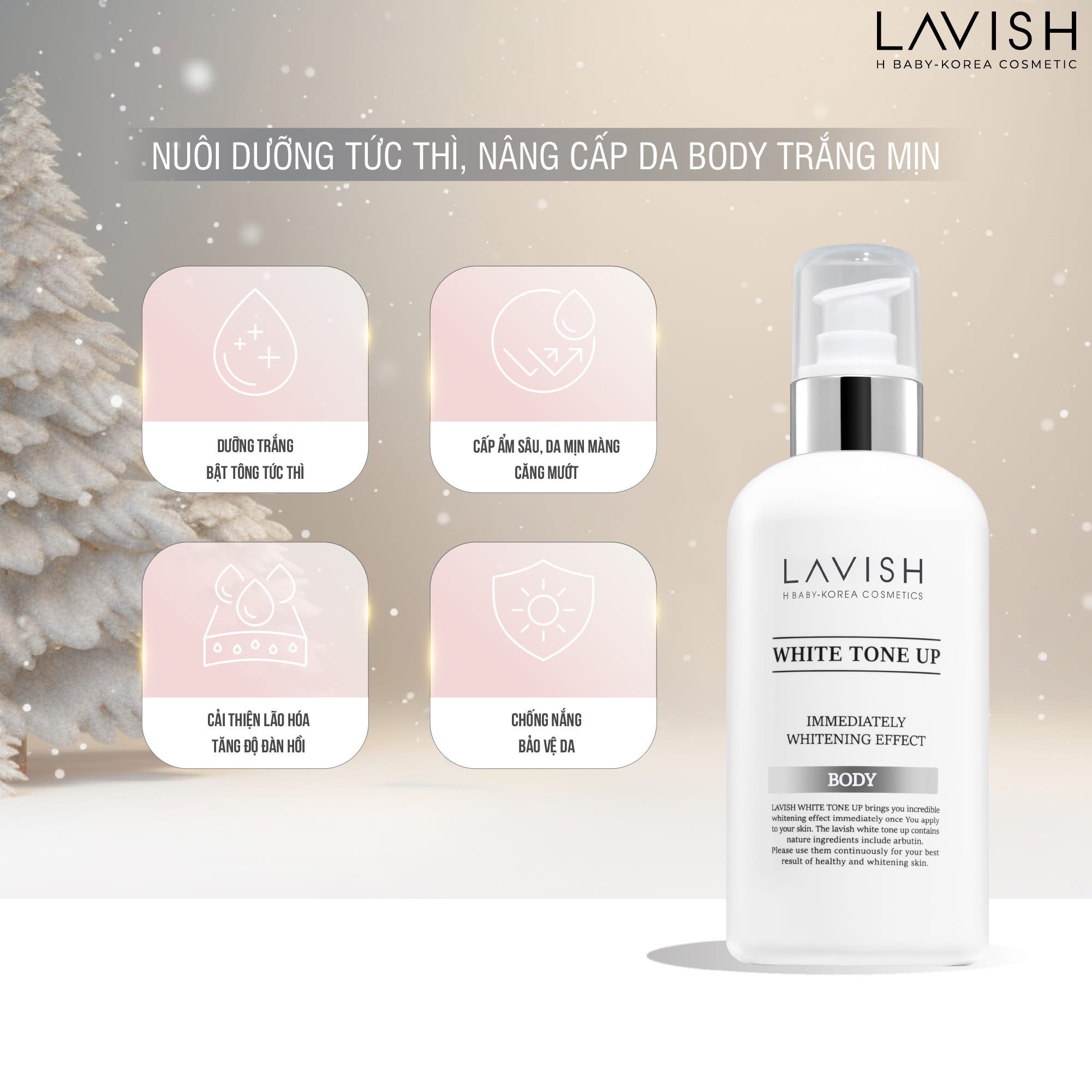 Kem dưỡng trắng chuyên sâu ban ngày dành cho body Lavish h baby