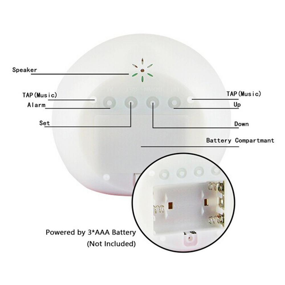 Multi-functional LED Table Alarm Clock 7 Colors Changing Digital Wake up Clock Touching Control Child Bedside Night