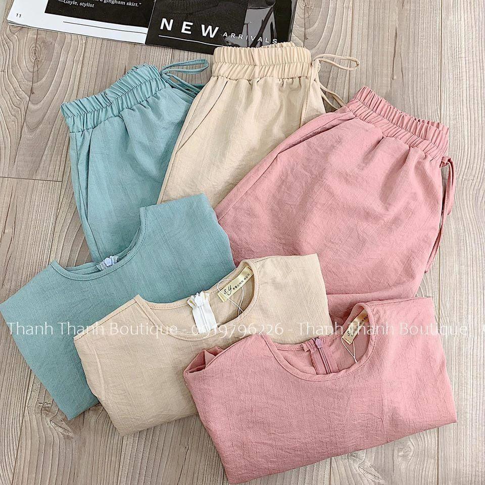 Set bộ nữ mặc nhà kết hợp đi chơi siêu mát