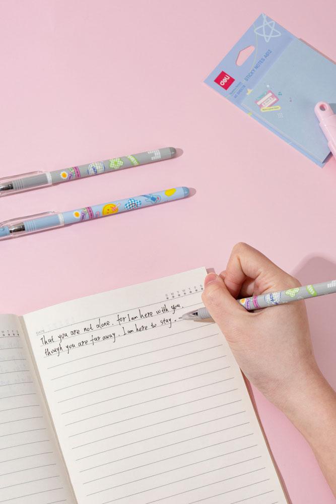 Bút Gel Deli 0.5 mm - Phiên Bản Sơn Tùng M-TP Giới Hạn - Deli G16-BL - Màu Xám - Mực Đen