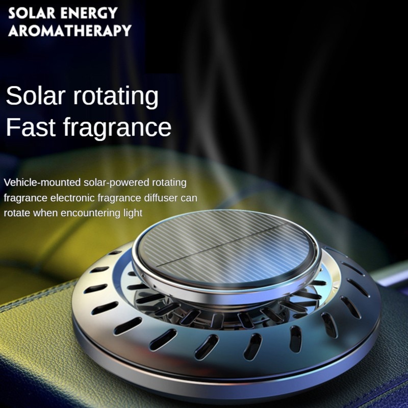 Máy tỏa hương ô tô năng lượng mặt trời UFO Auto Solar Rotary Aromatherapy (Kèm 2 lọ tinh dầu)
