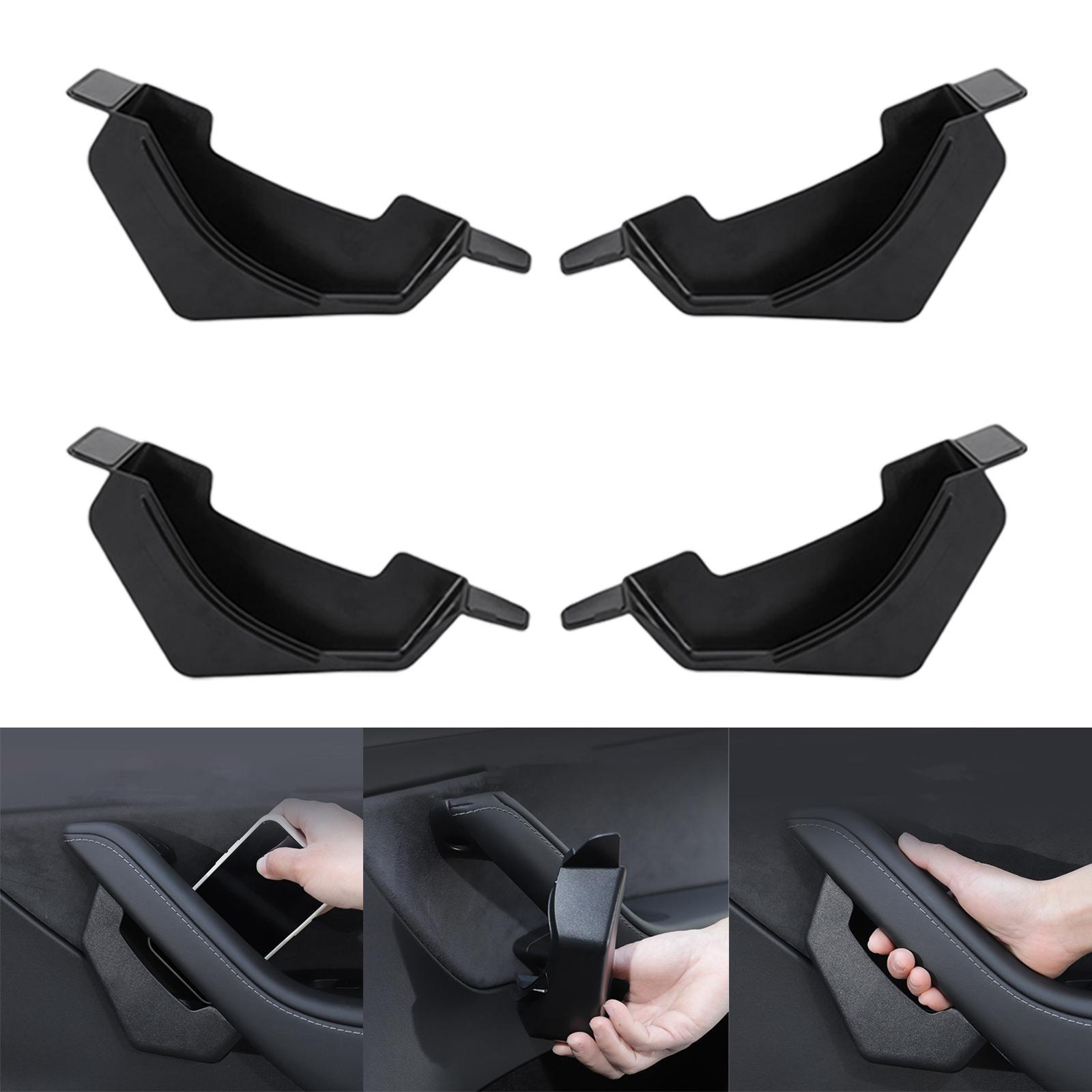 4x Door Handle Storage Box ABS Front Rear Interior Accessories Organizer Organizer Interior for Tesla Model 3 Phone Container