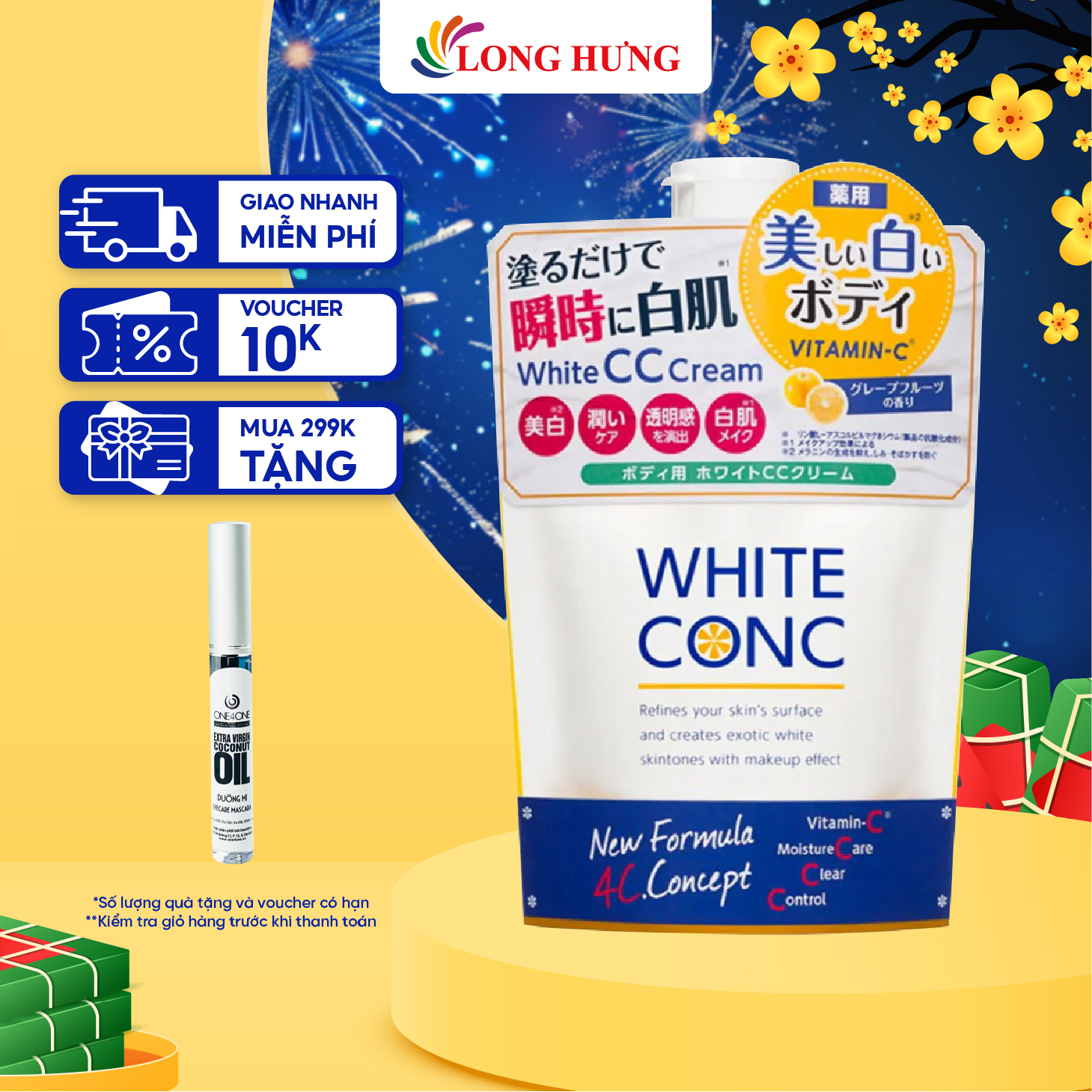 Kem dưỡng trắng da toàn thân White Conc White CC Cream C II (200g) - Hàng chính hãng