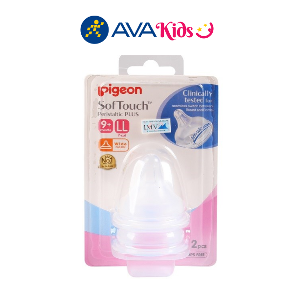 Núm ti silicone Pigeon Plus siêu mềm LL (hộp 2 cái)