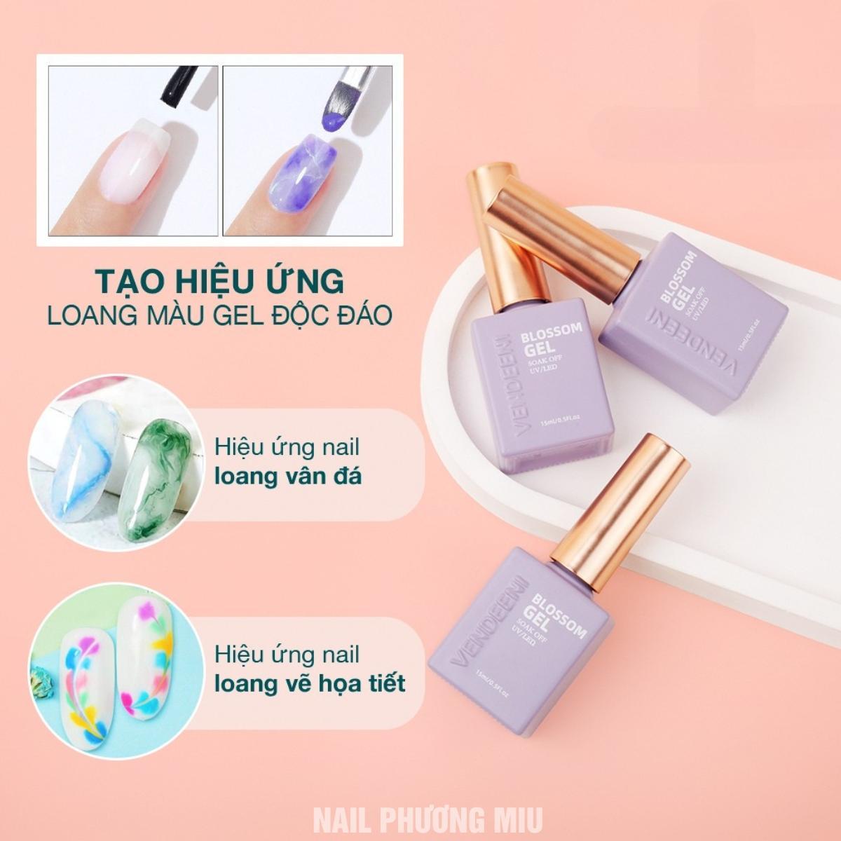 Combo 3 Chai Top Loang (Tím), Top Chà Tráng Gương, Top Lì Không Lem VENDEENI Cao Cấp Làm Nail