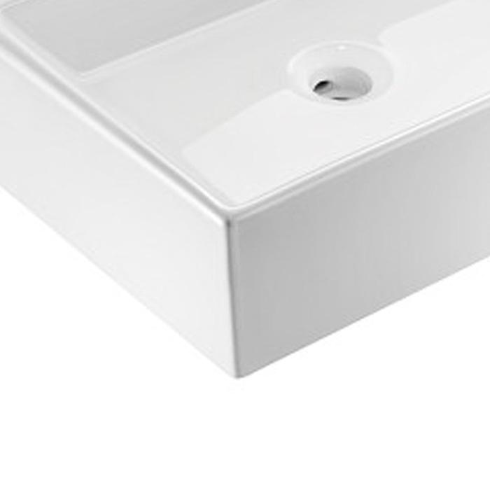 Chậu lavabo, chậu rửa mặt đặt bàn sứ trắng, hình chữ nhật, độ bền cao, hàng nhập khẩu Moen BC9903-119
