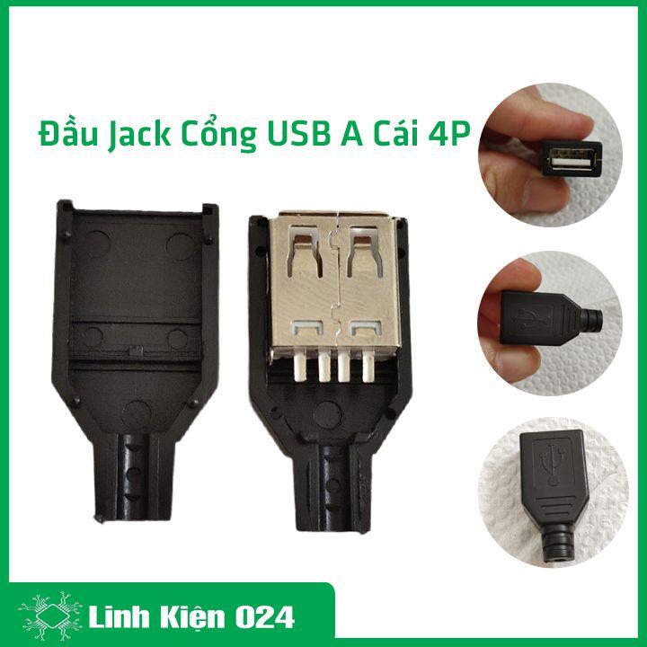 Đầu Jack Cổng USB A Cái 4P + Vỏ