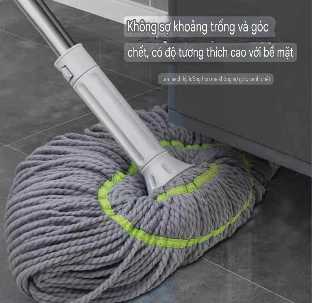 CÂY LAU SỢI VẮT TRỢ LỰC TỰ HÃM THÔNG MINH CÂY LAU MOP SỢI LAU SIÊU THẤM MỀN MẠI VÀ BỀN KHÁNG KHUẨN HÀNG XUẤT KHẨU CAO CẤP - MHW007K65QN