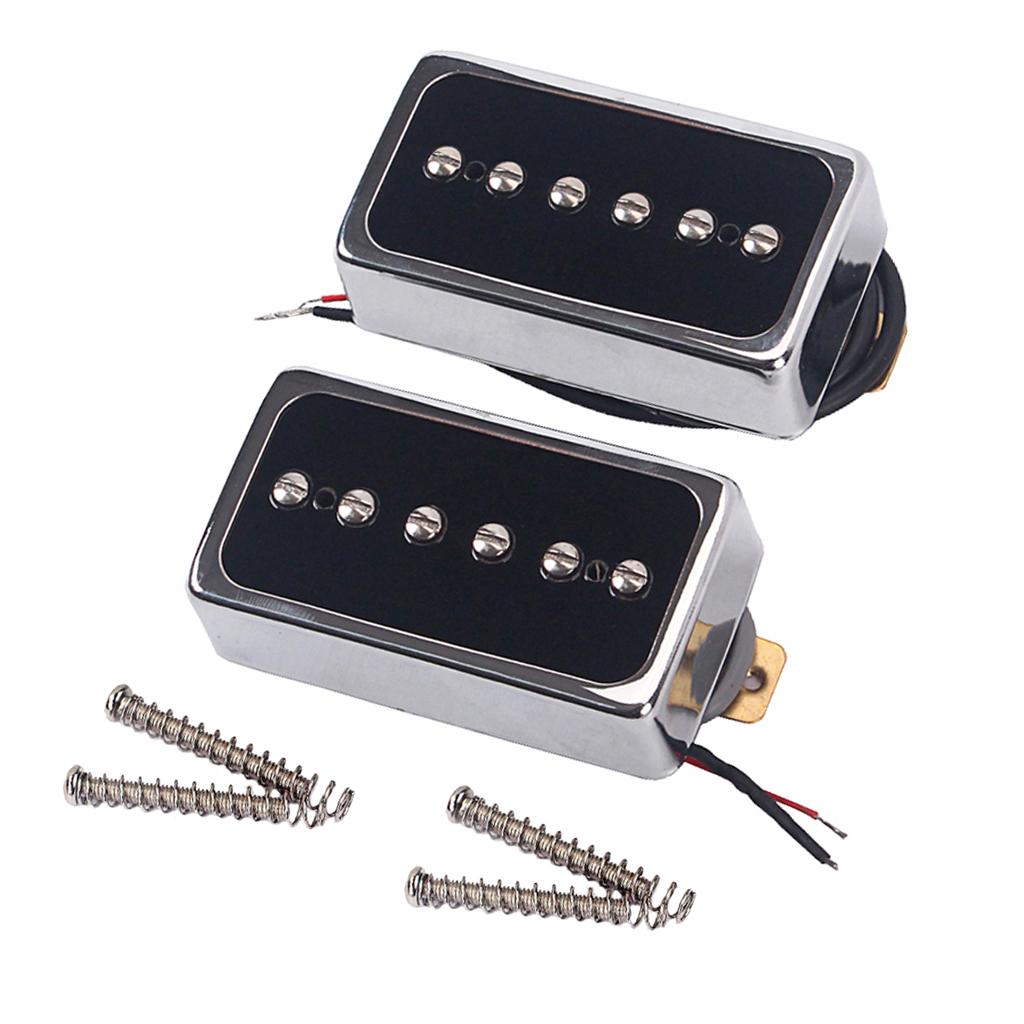 Sunnimix 2 Miếng Nhựa Dẻo Alnico 5 Soapbar Bán Cho Đàn Guitar Điện Thay Thế Phần Cổ/Cầu Đen