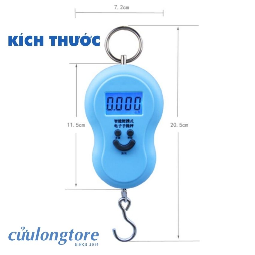 Cân Điện Tử Mini Cầm Tay Bỏ Túi 50kg gia đình nhà bếp đi chợ cân hàng chính xác cân treo móc khóa thông minh