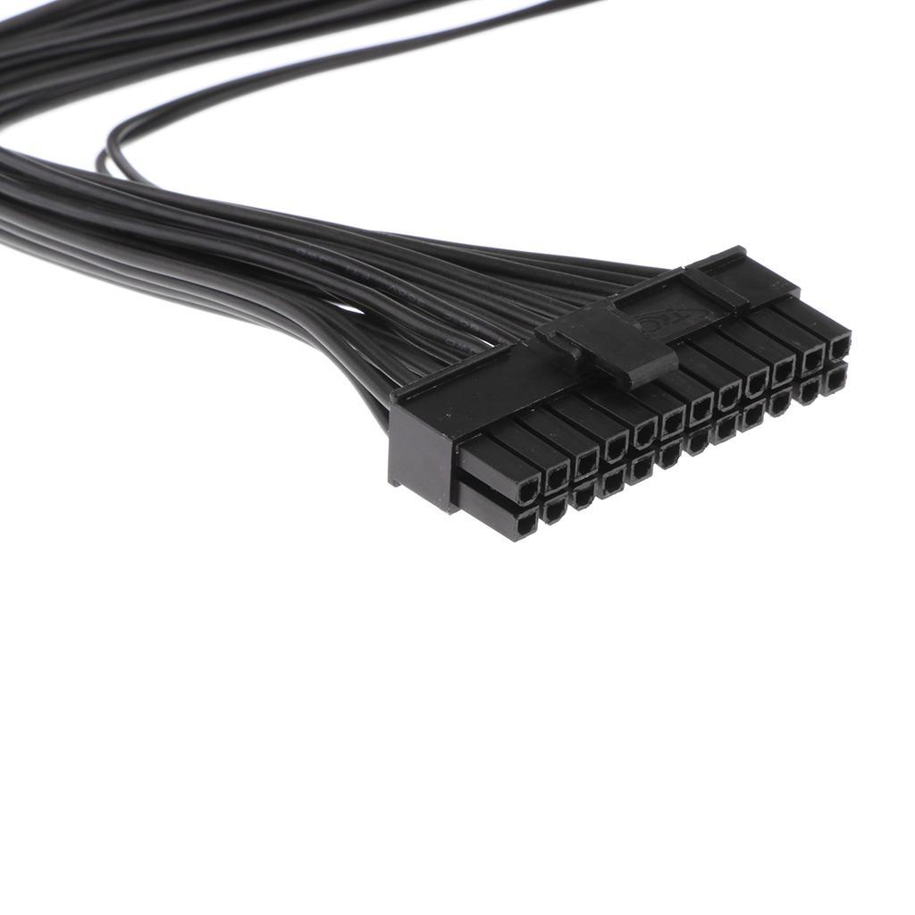 2x ATX 24 Pin Dual PSU Power Supply Extension Cable Synchronous Mining Cord