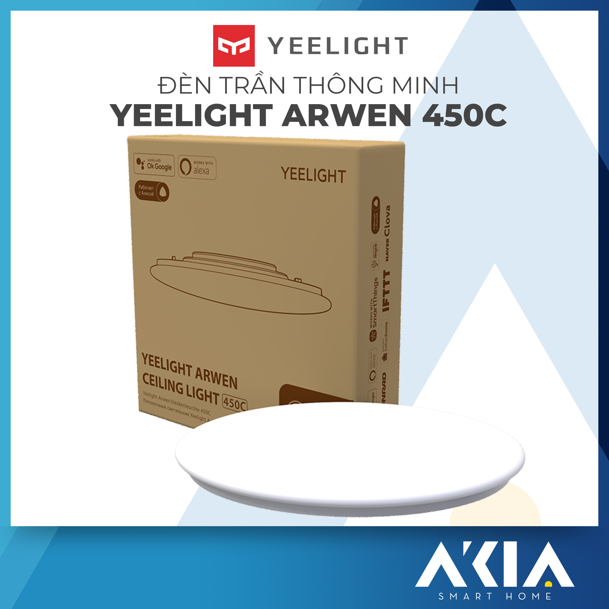 Hình ảnh  Đèn Led Ốp Trần Thông Minh Yeelight Arwen C - 50W - Led RGB hắt trần - Hàng Chính Hãng - Bản Quốc Tế Mihome Global