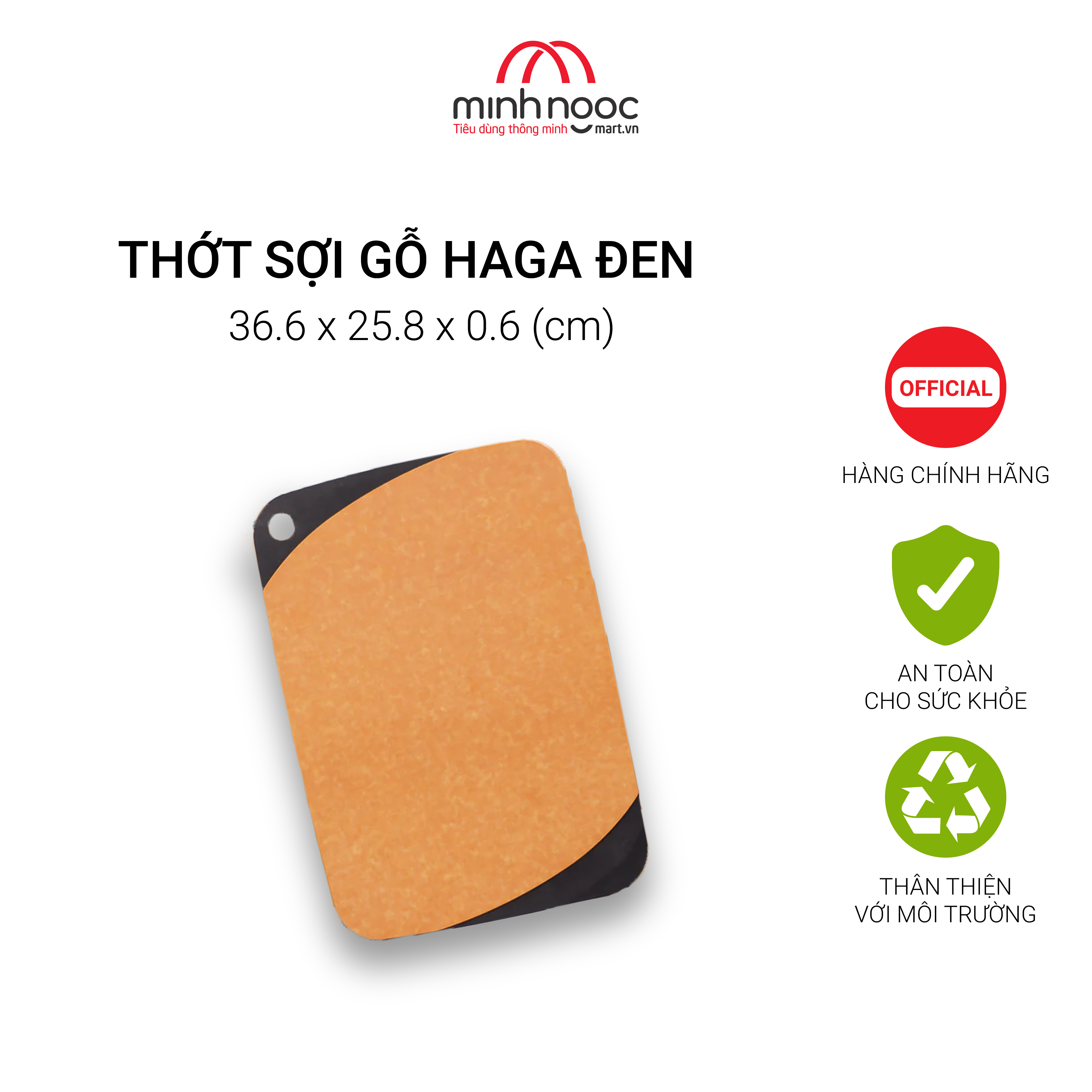 Thớt sợi gỗ iMat haga chịu nhiệt 170℃, chống xước thân thiện với dao, không chứa BPA