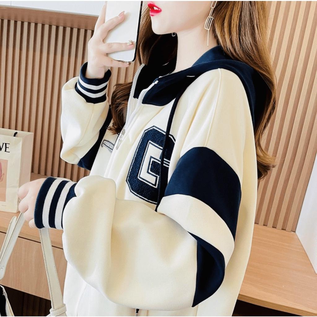 ÁO KHOÁC HOODIE DÂY KÉO PHỐI, BO SỌC, CỔ CAO, LOGO THÊU CỰC XỊN XÒ. CHẤT VẢI NỈ BÔNG HÀNG LOẠI 1 UT065