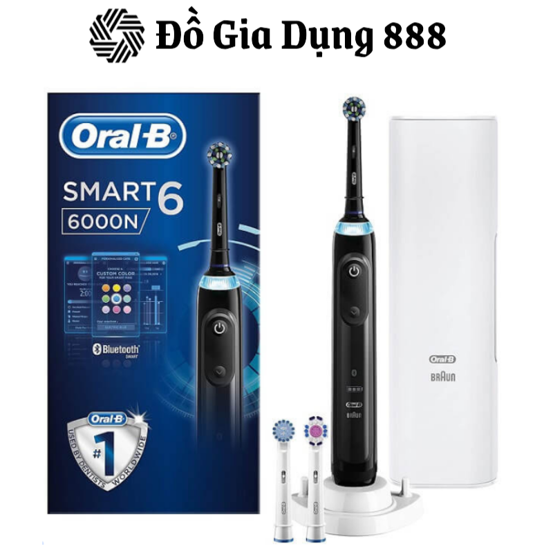 Bàn Chải Đánh Răng Điện Oral-B Pro 6000 Smart Series, Oral B Electric Toothbrush, Ngừa Sâu Răng Hiệu Quả, Nhập Đức, Hàng Chính Hãng