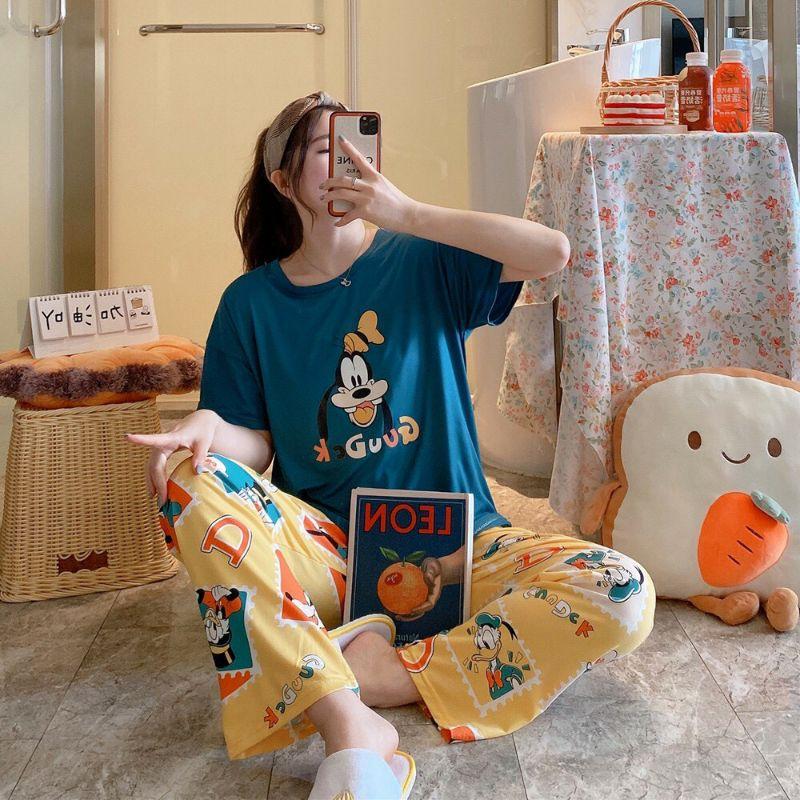 Đồ Bộ Nữ mặc nhà dễ thương chất liệu cotton đầy đặn mát mịn (tay ngắn quần dài)_mã BQD-01