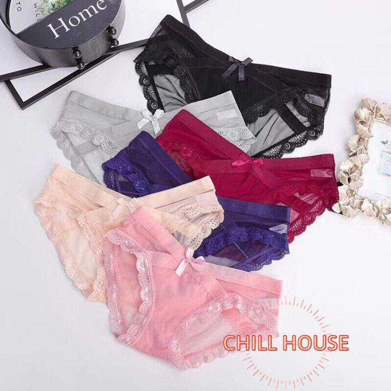 COMBO 5 quần lót ren cạp chéo đính nơ siêu xinh - CHILLHOUSE