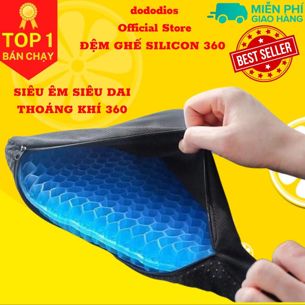 Đệm Lót Ghế 3D Thoáng Khí Loại 2 Lớp Silicon Tổ Ong Siêu Mát, đệm lót ghế ngồi silicon 3d - Chính Hãng dododios