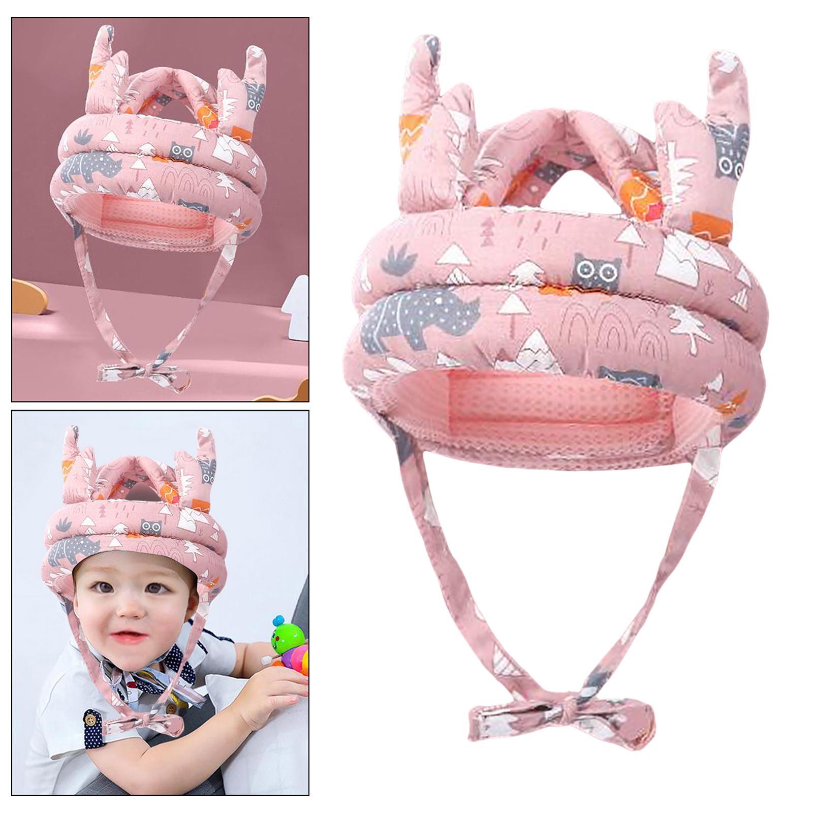 Infant Baby Toddler Hat Comfortable Head Protection Hat for Age 6-20Month pink