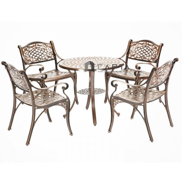 Ghế sân vườn nhôm đúc màu đồng CC2010-A Nội thất Capta Ghế café ban công ngồi ngoài trời nhôm đúc màu đồng có tay tựa Outdoor chair