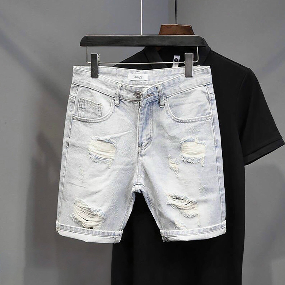 Quần Short Jean Nam co dãn kiểu dáng trẻ trung đơn giản Thương Hiệu Chandi, quần sọt mẫu mới xu hướng QSJN229