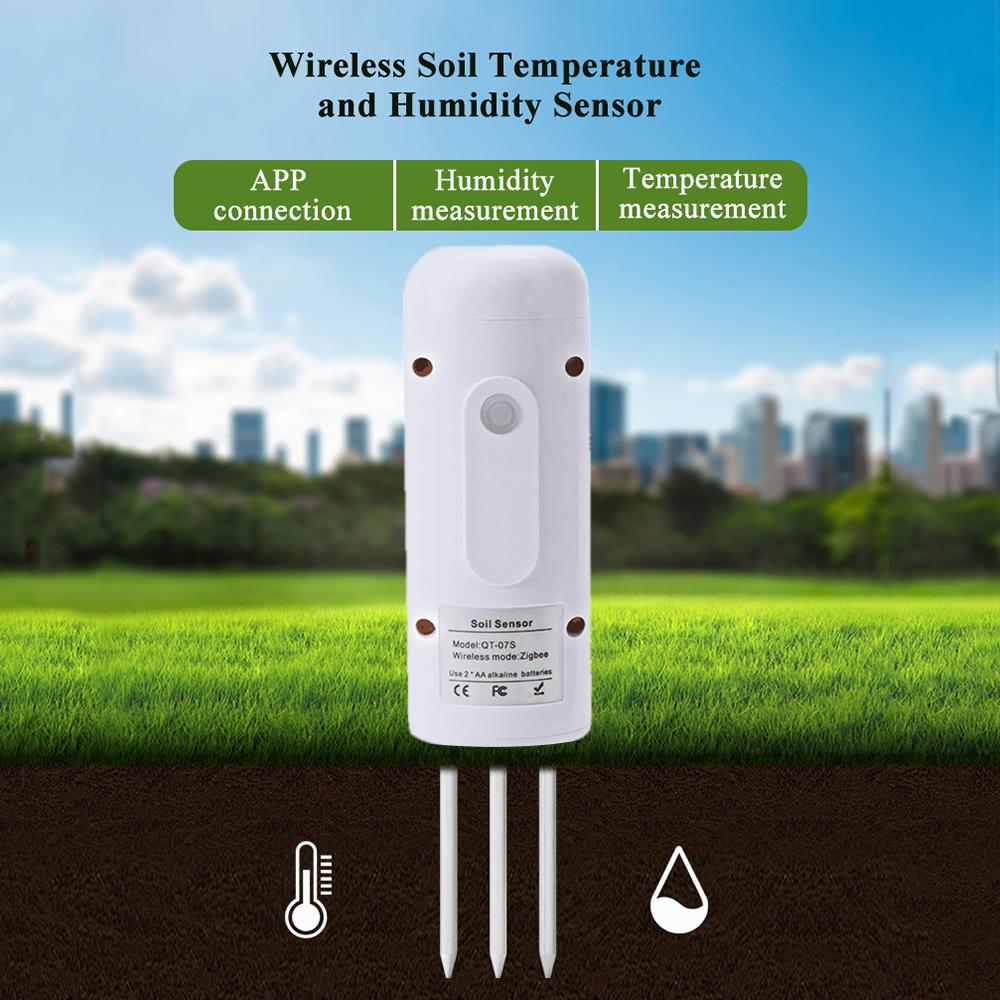 Tuya Zigbee Wireless Soil Moisture Meter Temperature Humidity Tester Plant Monitor IP67 Waterproof Detector for Garden Planting