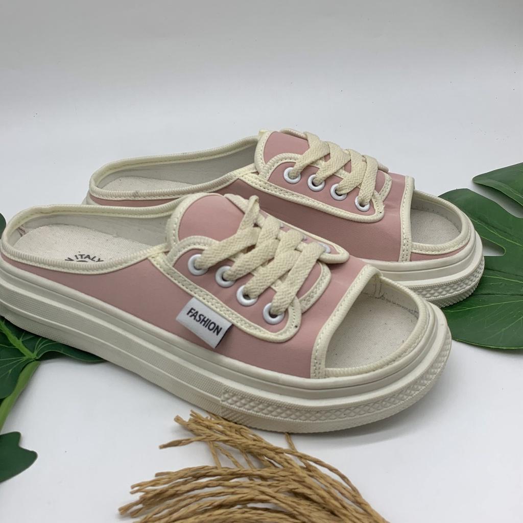 Dép sục nữ hở mũi vải ROZMODA DS01 giày thể thao đạp gót mũi thủng 5 màu cao cấp, đế siêu êm