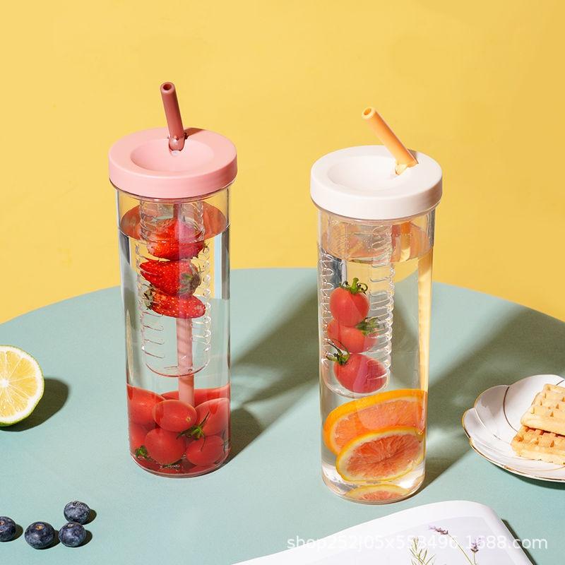 Bình nước detox pha hoa quả,trà và các loại trái cây khác có ống út đi kèm tiện lợi