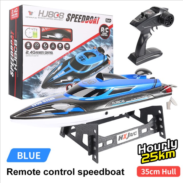 Tàu cano điều khiển từ xa HJ808 HONGXUNJIE siêu tốc 2.4Ghz Radio Control 25km/h Speed Boat chính hãng - Màu xanh