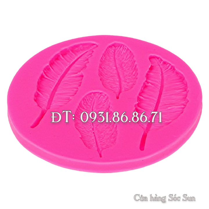 Khuôn silicon 4 chiếc lông vũ – Mã số 1696