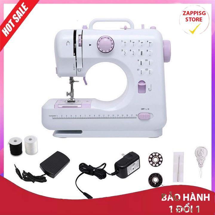 ️ Máy May Mini Gia Đình FHSM505 12 Kiểu May, Có Vắt Sổ