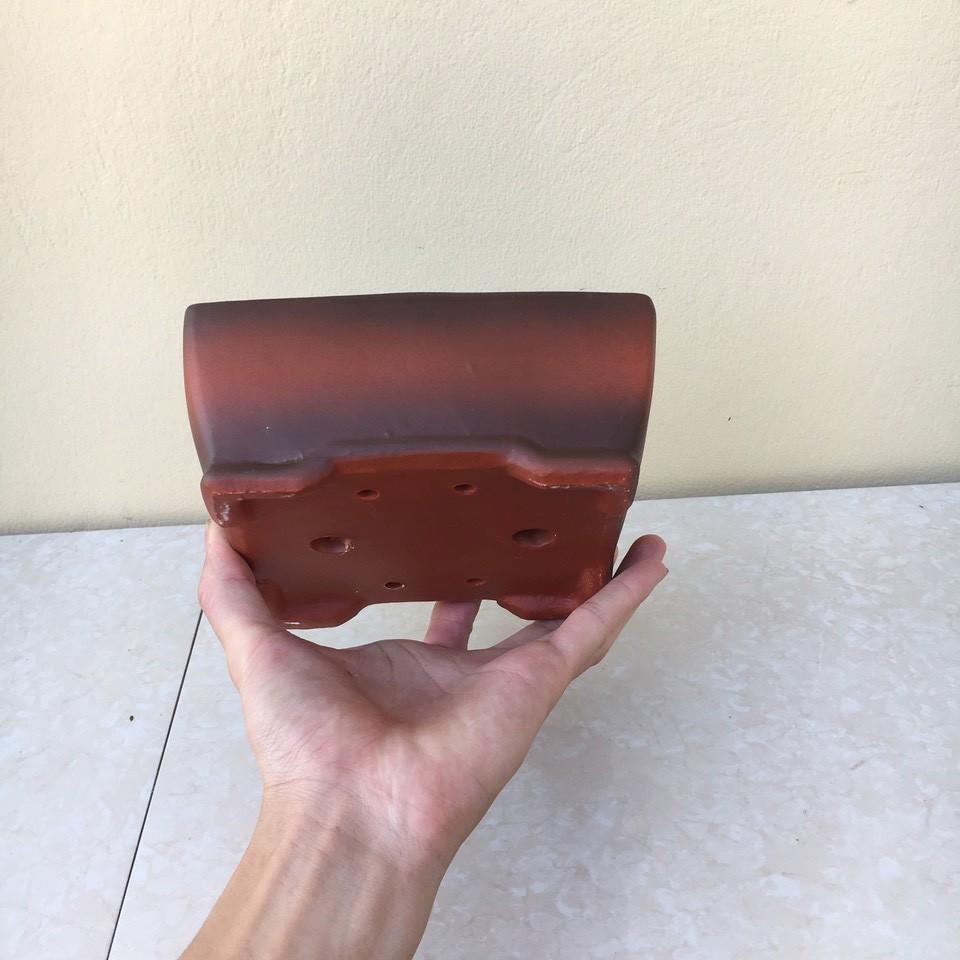 Chậu bonsai Chữ nhật mini đất nung gốm Bát tràng 1 size BM-38