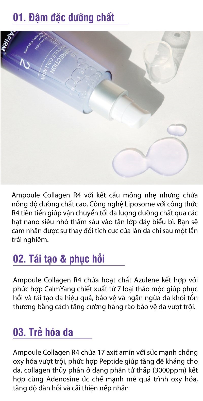 Tinh chất dưỡng da phục hồi và trẻ hóa Ampoule Labo DERMAFIRM - Bio Correction Ampoule Collagen R4 (50ml)