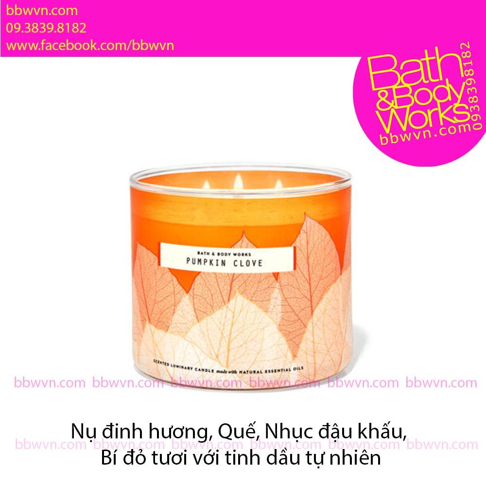 Nến thơm Bath and Body Works Pumpkin Clove 3 bấc