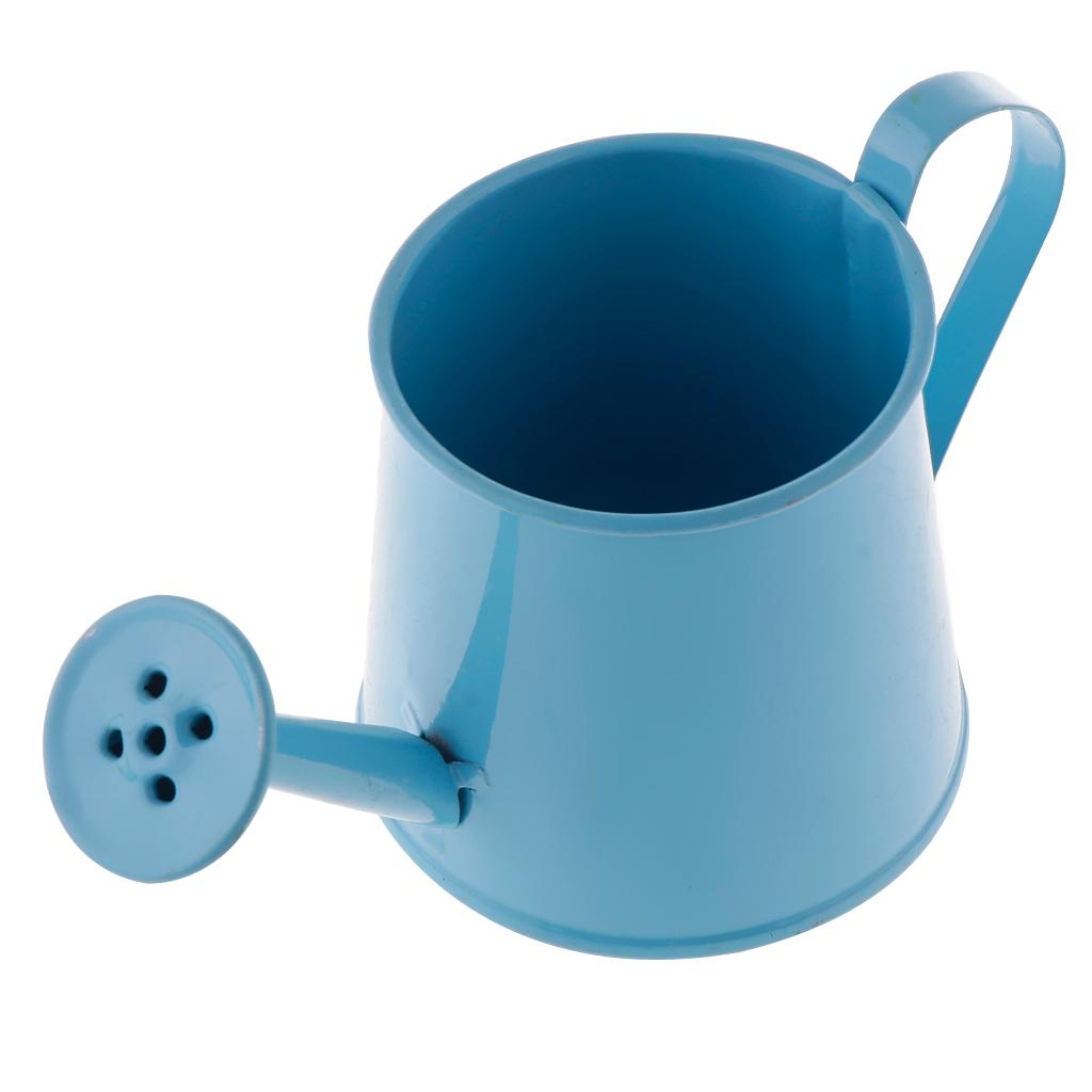 Pastoral Style Colorful Tin Flower Pot Mini Bonsai Watering Can Pot