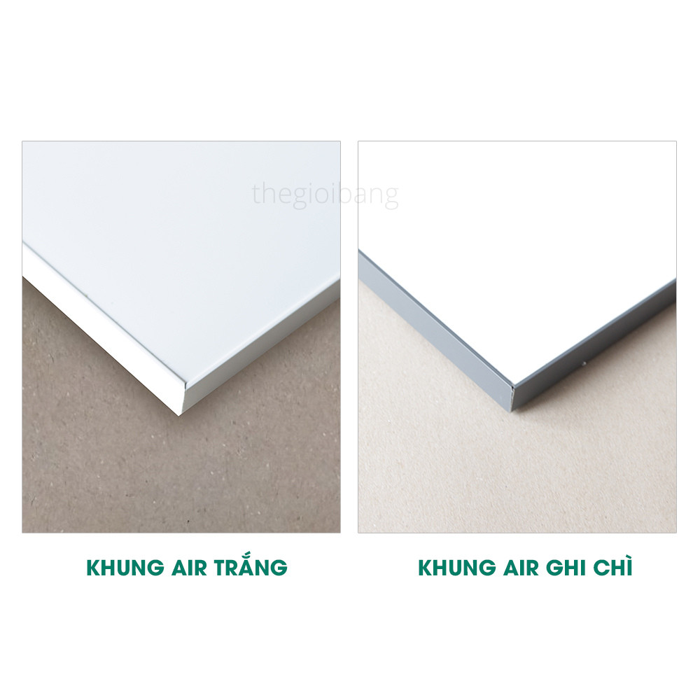 Bảng Từ Trắng Khung Air Hàn Quốc - Tân Hà - Kích Thước 80x120cm - Khung Air Frame Siêu Mỏng