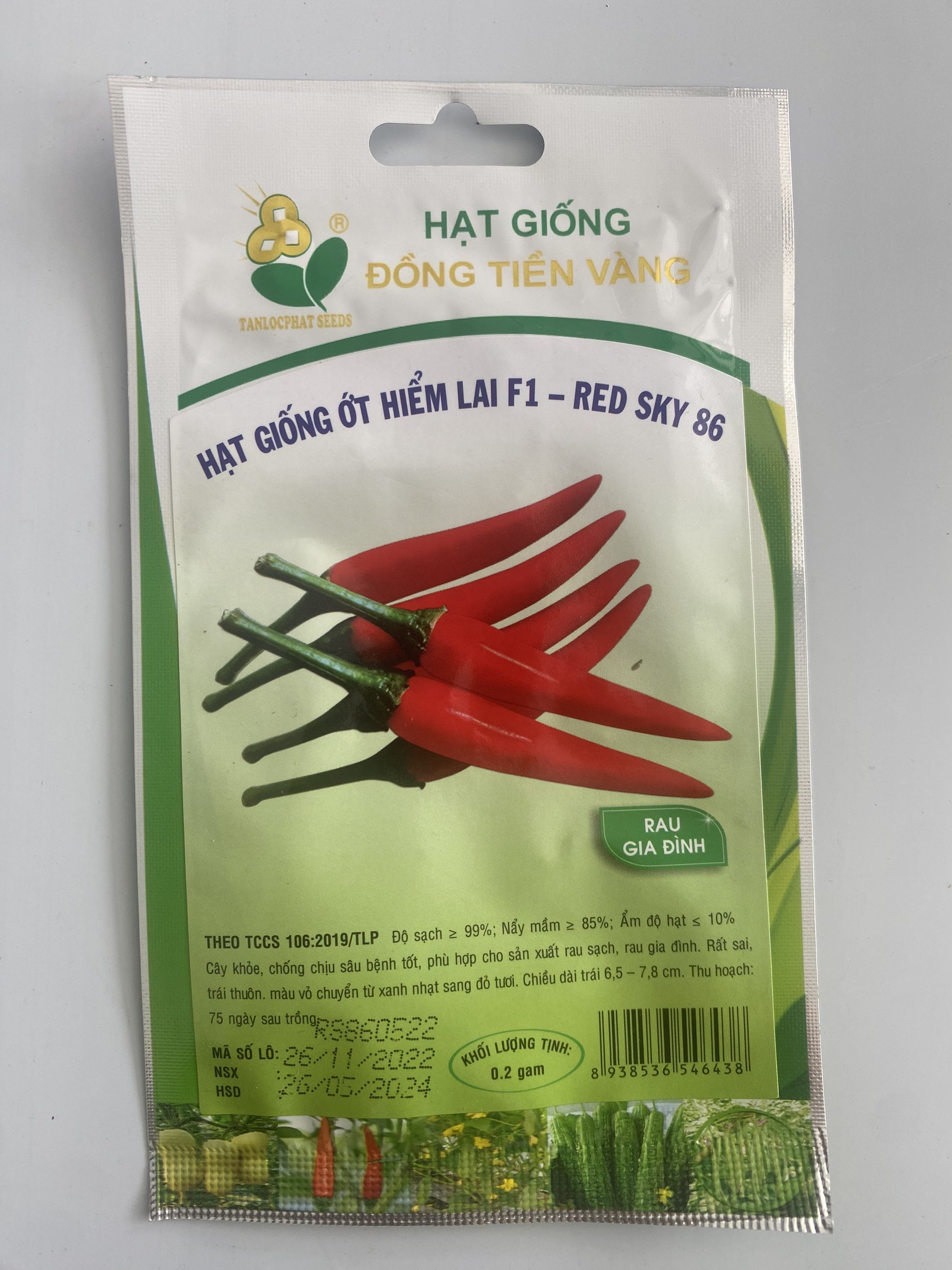 Hạt giống Ớt Hiểm Lai F1 Red Sky 86 | Hạt Giống | gói 0.2 gr