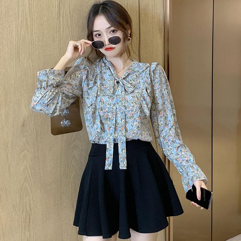 Áo sơ mi nữ hoa nơ cổ