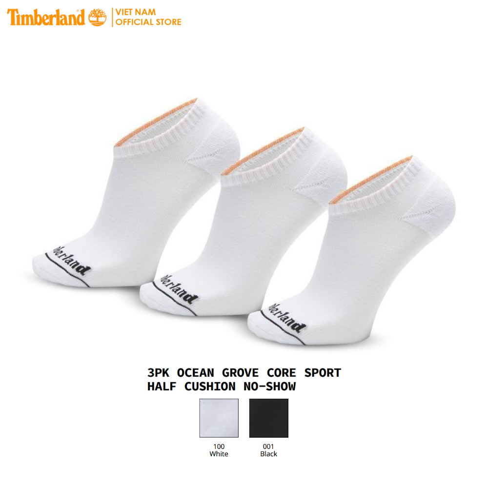 [Original] Timberland Combo 3 Đôi Vớ Nam - 3 Pair Pack Ocean Grove Core Sport Half Cushion No-show Sock TB0A2PW7