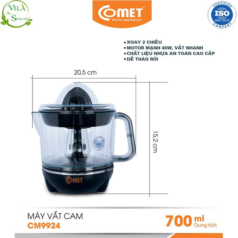 Máy Vắt Cam COMET - CM9924, Máy Vắt Cam Nhựa ÁS Cao Cấp Trong Suốt Kháng Khuẩn Khử Mùi, Tính Năng An Toàn Tối Ưu