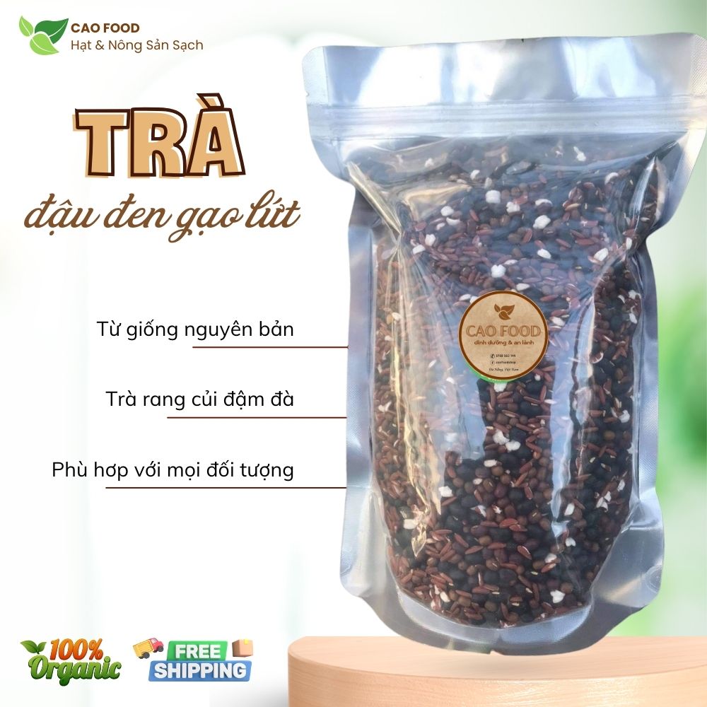Trà đậu đen gạo lứt Đaklak CAO FOOD từ đậu dân trồng 100% sạch tự nhiên, giúp đẹp da, đẹp tóc, tốt cho sức khỏ