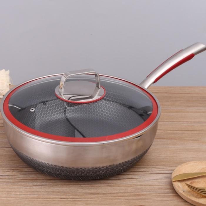 Chảo chống dính inox 316 công nghệ Đức khắc laser tổ ong chống xước hàng nội địa Trung Quốc