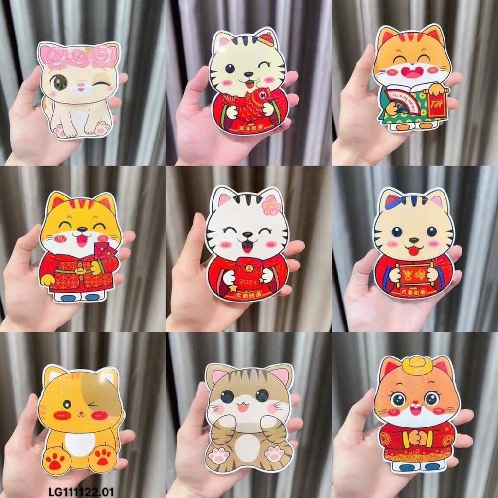 Combo 100 Bao Lì Xì Chibi Bao Lì Xì Hoạt Hình Tết Quý Mão 2023 Phản Quang Lì Xì Chibi Hình Con Mèo Dễ Thương, Độc Lạ